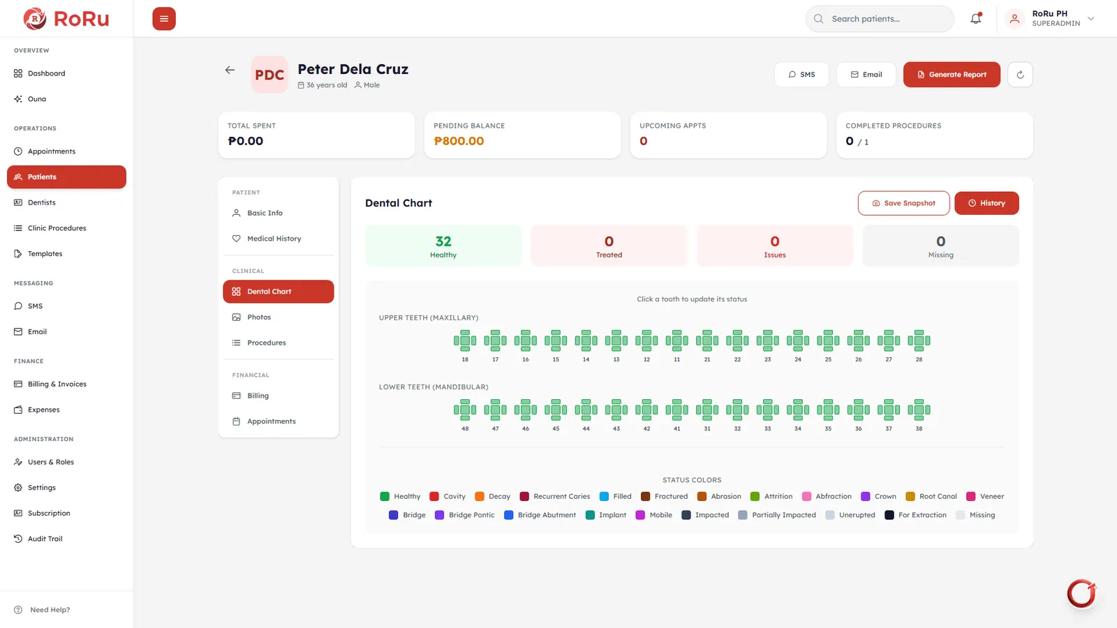 Dental Charts screenshot