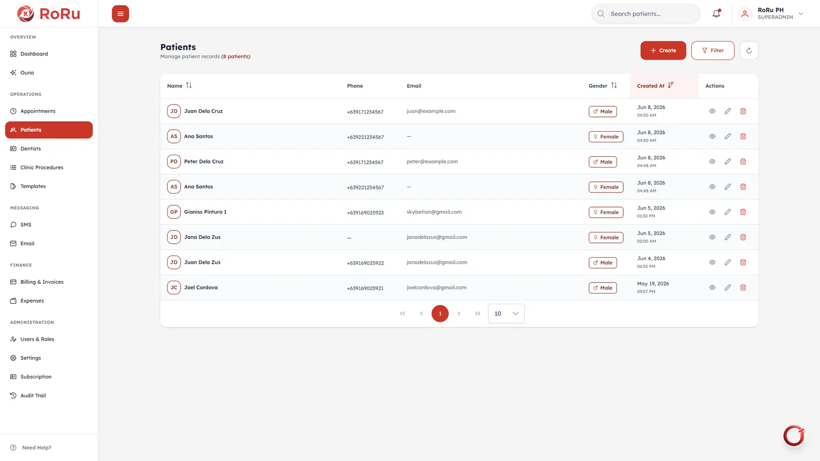Patients screenshot